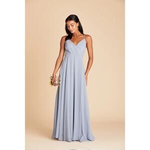 1596 NWT Birdy Grey Kaia Chiffon  Bridesmaids Dress Dusty Blue Size XXLarge